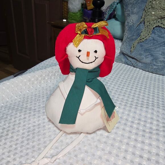 VINTAGE OVERLY RAKER INC WEIGHTED SNOWMAN SHELF SITTER CHRISTMAS DECOR - Picture 4 of 6